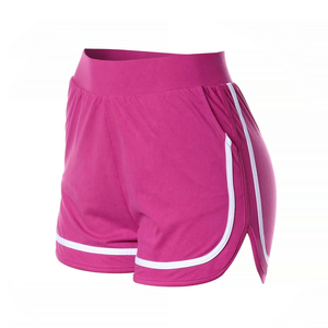 Shorts de course pour femmes à taille élastique mi-haute, en Spandex/Polyester écologique, séchage rapide, légers, pour la gym, l'entraînement et le fitness, couleur unie - Product Image 5
