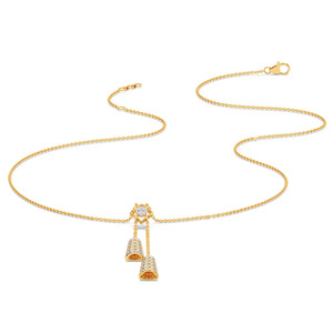 Twin Tassel Diamond Necklace with Geometric Center <b>Frame</b> and <b>Graduated</b> Sparkle Bar Drops - Product Image 2