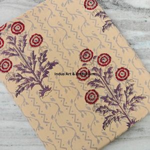 Tela de Algodón Cambray Estampada a Bloques 60x60, Tela de Algodón con Estampado Tradicional Jaipuri - Product Image 2