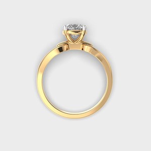 Bague de fiançailles, d'anniversaire ou de promesse en or 14 carats avec diamant de laboratoire de 1,00 carat, taille brillant, clarté VS1, couleur F, certifié IGI - Product Image 2