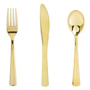 Juego de cubiertos de lujo de acero inoxidable dorado con mango curvo, juego de vajilla, cuchara, tenedor, cuchillo dorados para eventos de hotel - Product Image 2