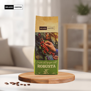 กาแฟมิลานา ประเทศเนเธอร์แลนด์ ได้รับการรับรองสำหรับการส่งออก คั่วอ่อน ฟูลซิตี้ + กาแฟโรบัสต้าเมล็ดเต็ม 100% กระบวนการธรรมชาติ บรรจุถุง 250 กรัม - Product Image 2