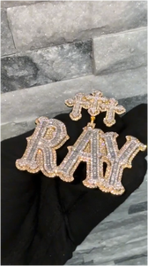 Collar con Colgante de Letra del Alfabeto Hip Hop Personalizado CONCEPTION, con Piedras de Moissanita y Diamantes Brillantes - Product Image 4