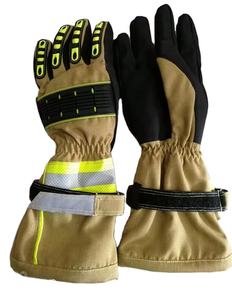 Firefighting Yellow Leather Fireproof Enhanced Grip <b>Gloves</b> Fire Safety <b>Gloves</b> for Rescue Resistant <b>Gloves</b> - Product Image 2