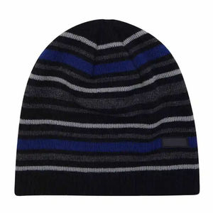 Gorro de Punto a Rayas Unisex, Gorro de Invierno 100% Acrílico, Informal, para Exteriores, para Adultos, Talla 56-58 cm - Product Image 5