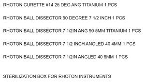 Rhoton Micro Dissector Set 19 PCS Titanium <b>Neurosurgery</b> Microsurgical <b>Instruments</b> Kit Neuro Micro Dissection Tools OEM CE - Product Image 6