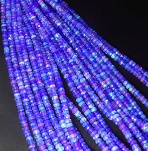 <b>Pink</b> Full Flash Opal Gemstone Beads 16" Strand Rondelle Welo Ethiopian 3.5-5.5mm Natural <b>Drilled</b> Faceted High Grade Color Play - Product Image 4