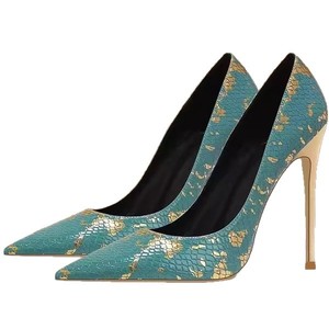 Zapatos de tacón de aguja con estampado de serpiente, punta en pico, sin cordones, para mujer, para oficina o fiesta. - Product Image 5