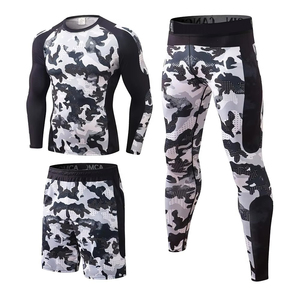 Sportswear Compression Set Quick Drying Custom 3-Piece Fitness Apparel Gym Wear Mens All Season - Product Image 1