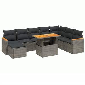 Juego de Sofás de Jardín de Ratán PE Gris con Reposabrazos Ajustables Grandes, Muebles de Exterior Premium con Asientos Cómodos - Product Image 2