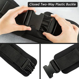 <b>Adjustable</b> Black Neoprene Dip Belt with Buckle Steel <b>Rings</b> for Weighted Training Pull Ups Professional Protection Compression - Product Image 2