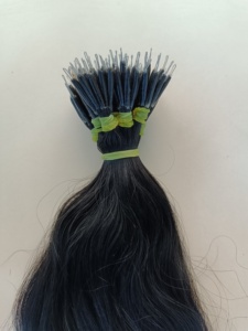 Extensions de cheveux naturels bouclés indiens à pointe nano, 100 % vierges Remy, pré-collées à la kératine, trame invisible sans couture avec perles - Product Image 6