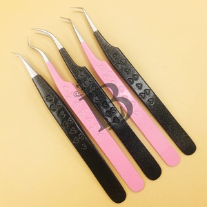 Pinzas Profesionales para Extensión de Pestañas, Pinzas para Pestañas de Mink, Acero Inoxidable, Oferta con Logotipo, Diseño de Corazón, Pinzas de 45 Grados - Product Image 2