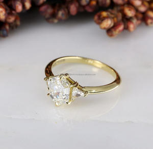 Anillos de joyería de diamantes finos Anillo de compromiso de oro macizo de 10/14/18 K con diamantes de laboratorio VS VVS - Product Image 3