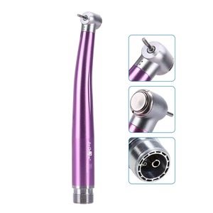 ไฟเบอร์ออปติก LED สำหรับทันตกรรม พร้อมเครื่องกำเนิดไฟฟ้าในตัว / ไม่มีไฟ LED หัวกรอความเร็วสูงแบบกดปุ่ม 4/2 รู ใช้ลม  หัวกรอทันตกรรมความเร็วสูง - Product Image 4