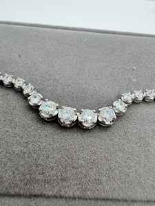 Pendentif tennis ajustable en moissanite, argent sterling plaqué or 14 carats, bijoux fins de luxe pour femmes - Product Image 6