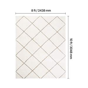 Indoor 8 X 10 ft Beige Plush Area <b>Rugs</b> <b>Thick</b> Durable High-Pile High-Traffic Carpet Non-Shedding Non-Slip Backing for Bedroom <b>Rug</b> - Product Image 2