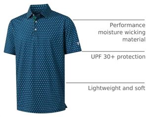 Men's Blue Dot <b>Pattern</b> Polo Shirt Short Sleeve Breathable <b>Knitted</b> Casual Golf Clothing - Product Image 4