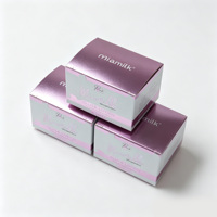 Boîte d'emballage en papier rose argenté en gros pour fabricants de cosmétiques, boîte rectangulaire, impression de logo haut de gamme