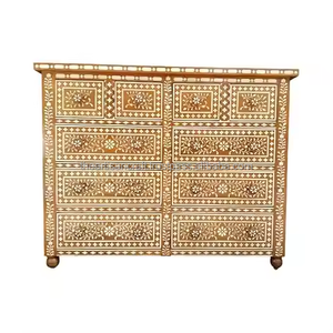 Elegante cómoda de lujo con incrustaciones de hueso, muebles de diseño intrincado hechos a mano para el hogar y la sala de estar - Product Image 2