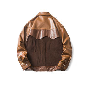 Vestes d'hiver en peau de mouton, style hip-hop, veste en cuir véritable avec logo personnalisé - Product Image 2