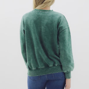 Nouvelle Arrivée : Sweat-shirt Col Rond Femme Délavé à l'Acide, Style Urbain Tendance – Prix de Gros - Product Image 6