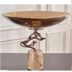 Corbeille à fruits en métal doré de luxe, nouveau style, pour la restauration et la table, centre de table, assiette - Product Image 5