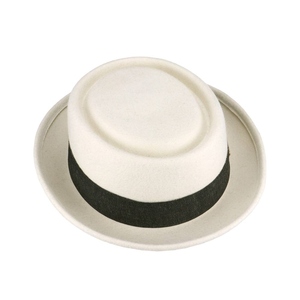 Wholesale Misi Unisex Wide-Brim Felt Fedora Contrast <b>Brown</b> Ribbon Metal Detail 100% <b>Wool</b> Breathable Fabric for Business Party - Product Image 2
