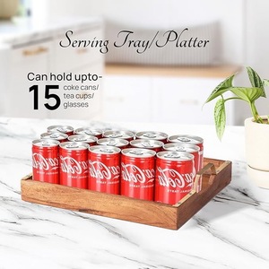 Premium Solid Wood Serving <b>Tray</b> with Handles | Rustic Breakfast Tea Coffee <b>Tray</b> for Home Hotel Restaurant Use - Product Image 4