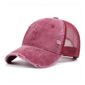 Casquette Trucker en Maille Noire Vintage Délavée et Vieillie avec Bord Effiloché, Logo Personnalisé, Casquette Snapback – Vente en Gros, Fournisseur en Vrac USA, Royaume-Uni, Europe B2B - Product Image 3