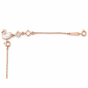 18kt <b>Gold</b> Initial Letter Charm Bracelet Ring <b>Set</b> with Cubic Zirconia High Polish Personalized Fashion Jewelry for Women Daily - Product Image 4