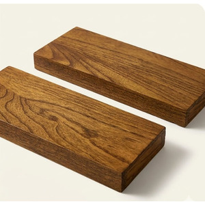 Ensemble de 2 étagères murales flottantes à double niveau en bois pour salle de bain, cuisine et salon - Étagères de rangement modernes - Product Image 4