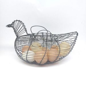 Porte-œufs moderne et coloré en fil de fer noir, panier à œufs en métal pour la maison, la cuisine, le rangement des légumes et des fruits - Product Image 2