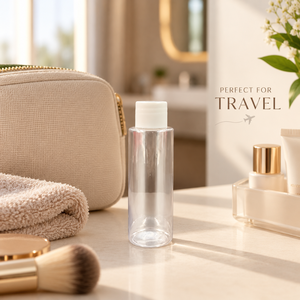 Flacon cosmétique transparent en PET de 50 ml |   Contenant vide en plastique pour produits de soin avec bouchon à vis pour lotion, shampoing, sérum et autres usages cosmétiques - Product Image 2