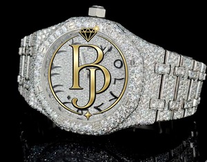 Montre à quartz carrée de luxe Briva pour homme, bracelet en acier inoxydable, sertie de diamants, étanche 10 bars, calendrier jour/date, écologique - Product Image 5
