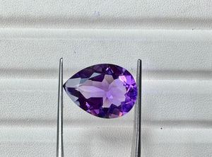 Ametista brasileña natural en forma de pera de 18x13x8 mm, piedra preciosa facetada suelta, amatista púrpura para la fabricación de joyas. - Product Image 2
