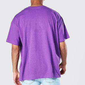T-shirt tricoté pour homme, coupe oversize, style hip-hop, à épaules tombantes, manches classiques, couleur unie, en polyester/coton 220g, respirant et à séchage rapide - Meilleures ventes - Product Image 5
