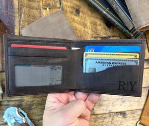 Cartera ultrafina de cuero vintage plegable de lujo con cierre abierto Tarjeta DE CRÉDITO delgada y bolsillo para monedas para hombres - Product Image 5