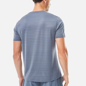 Ensemble de course pour homme 2026 : T-shirt rayé bleu et short – Séchage rapide, polyester, tenue sportive d'été - Product Image 6