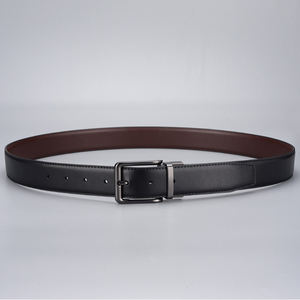 Costume formel pour homme, ceinture en cuir réversible noire et marron unie pour les affaires - Product Image 4
