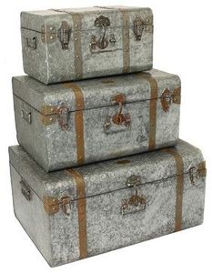 Gold Metal Storage <b>Box</b> Set Rectangular Classic Design Hinged Lid <b>Stacking</b> Feature Gold Finish Sundries Organizer - Product Image 2