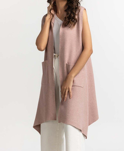 <b>Oversized</b> Dusty Pink Knit Pullover Crew Neck Breathable OEM Custom <b>Women's</b> Winter Christmas Sweater - Product Image 4