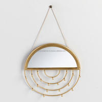 Support à bijoux suspendu en métal nickelé avec conception d'arbre forgé finition polie miroir Présentoir d'accessoires de bijoux élégants