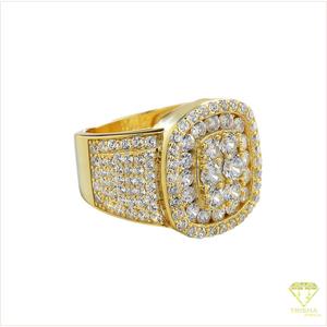 Anillo de Diamante Moissanita Redondo de Varias Capas con Acabado en Oro sobre Plata de Ley 925 para Hombre, Joyería Hip Hop al por Mayor - Product Image 2