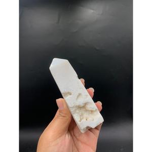 หินเดนไดรต์สีขาวธรรมชาติ ขัดเงา ขนาด 9 ซม. สำหรับตกแต่งและสะสม - Product Image 4