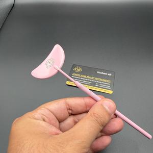 Miroir à cils en forme de demi-lune rose clair, miroir professionnel pour extension de cils, miroir d'inspection des cils rose - Product Image 2