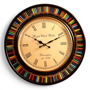 Handcrafted Wooden Pencil Wall <b>Clock</b> Creative Assorted Color Pencil <b>Clock</b> Decorative Wall <b>Clock</b> Home Decor <b>Art</b> <b>Clock</b> - Product Image 4