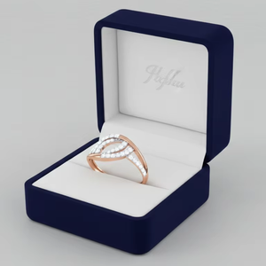 แหวนเพชรโรสโกลด์สุดโรแมนติก ดีไซน์ประดับอัญมณีระยิบระยับหลายแถวอย่างหรูหรา - ของขวัญที่สมบูรณ์แบบสำหรับเธอ - Product Image 2