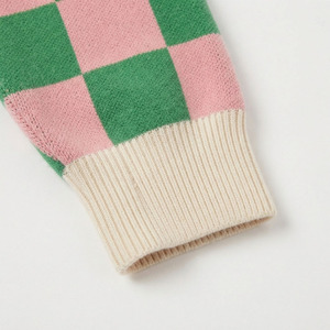 Wholesale Custom Pink Green Sororities <b>Cardigan</b> <b>Sweater</b> for Women Long Sleeve Checkered Knitted Button Up Designer Greek <b>Sweater</b> - Product Image 6