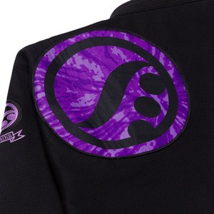 Kimono de BJJ Pepepullear Negro con Bordado Morado, Unisex, Corte Regular para Adultos, 100% Algodón, Ropa Duradera para Artes Marciales - Product Image 3